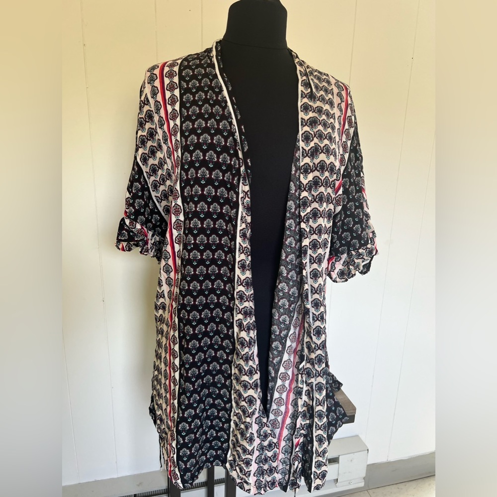 Josie Natori Boho Wrap Robe Kimono Cover Up S
